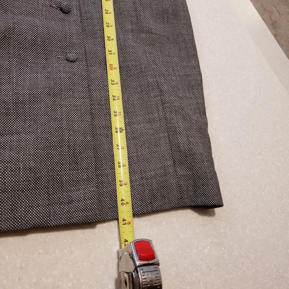 Vtg Brooks Brothers Gray 100% Wool Overcoat Trench Chesterfield Women's Size 12